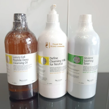 Bộ mỹ phẩm Spa Skindom size lớn - Làm sạch, massage mặt, chăm sóc da cơ bản, tiết kiệm