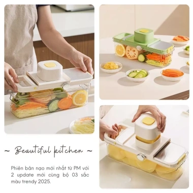 Bộ nạo sợi rau củ đa năng 5 lưỡi dao, hộp đa năng nhỏ gọn, giảm còn 175.000₫