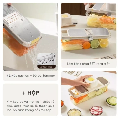 Bộ nạo sợi rau củ đa năng 5 lưỡi dao, hộp đa năng nhỏ gọn, giảm còn 175.000₫