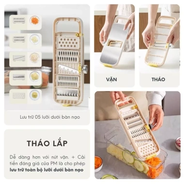 Bộ nạo sợi rau củ đa năng 5 lưỡi dao, hộp đa năng nhỏ gọn, giảm còn 175.000₫ 7 Bộ nạo sợi rau củ đa năng 5 lưỡi dao, hộp đa năng nhỏ gọn, giảm còn 175.000₫ 7