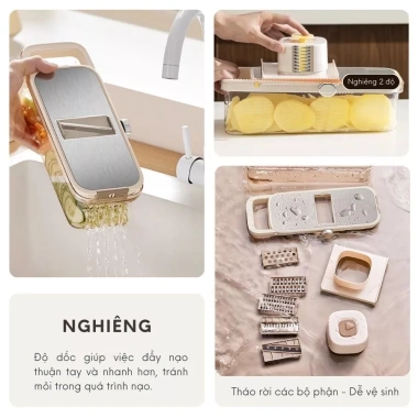 Bộ nạo sợi rau củ đa năng 5 lưỡi dao, hộp đa năng nhỏ gọn, giảm còn 175.000₫