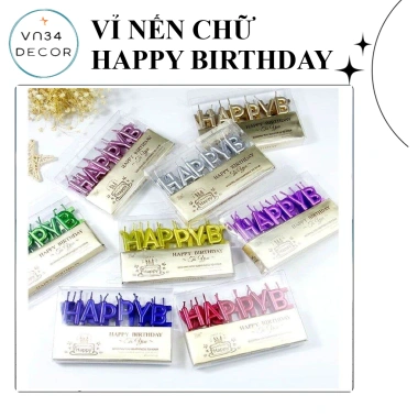 Bộ nến chữ Happy Birthday Đèn cầy trang trí sinh nhật giá rẻ giảm còn 7.689₫