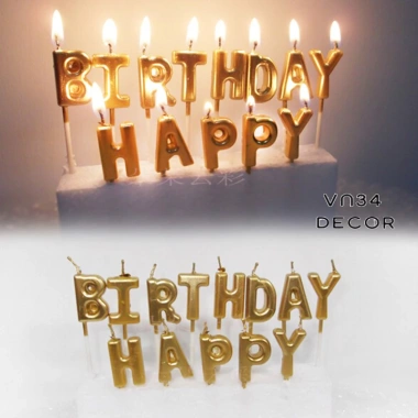Bộ nến chữ Happy Birthday Đèn cầy trang trí sinh nhật giá rẻ giảm còn 7.689₫