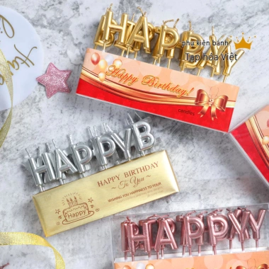 Bộ Nến Chữ Happy Birthday Nhiều Màu - Đèn Cầy Trang Trí Bánh Sinh Nhật Giá 12,242₫ 4 Bộ Nến Chữ Happy Birthday Nhiều Màu - Đèn Cầy Trang Trí Bánh Sinh Nhật Giá 12,242₫ 4