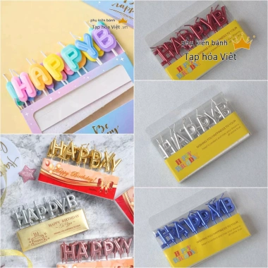 Bộ Nến Chữ Happy Birthday Nhiều Màu - Đèn Cầy Trang Trí Bánh Sinh Nhật Giá 12,242₫ 5 Bộ Nến Chữ Happy Birthday Nhiều Màu - Đèn Cầy Trang Trí Bánh Sinh Nhật Giá 12,242₫ 5