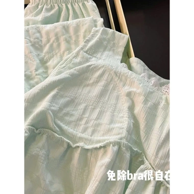 Bộ ngủ babydoll nữ cotton, bánh bèo dễ thương thu đông tiểu thư - 165k 7