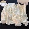 Bộ ngủ babydoll nữ cotton, bánh bèo dễ thương thu đông tiểu thư - 165k 9
