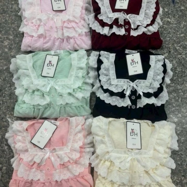 Bộ ngủ cổ vuông ba tầng - Pijama nữ tay dài, quần dài đũi gân cao cấp, giá 149k