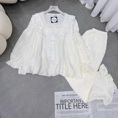 Bộ ngủ cổ vuông ba tầng - Pijama nữ tay dài, quần dài đũi gân cao cấp, giá 149k