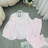 Bộ ngủ cổ vuông ba tầng - Pijama nữ tay dài, quần dài đũi gân cao cấp, giá 149k 8