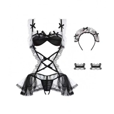 Bộ Ngủ Cosplay Hầu Gái Sexy JS01 - Jumsuit Nữ Gợi Cảm, Giá chỉ 18.000 VND 3