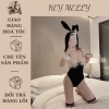 Bộ Ngủ Cosplay Thỏ Bunny Gối Cảm, Jum Tai 2 Dây Quyện Rũ Sexy, Kèm Bơm Vòng Cổ & Vòng Tay - Giá 135k