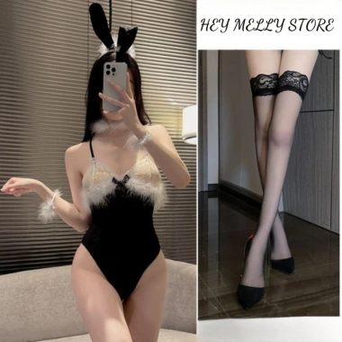 Bộ Ngủ Cosplay Thỏ Bunny Gối Cảm, Jum Tai 2 Dây Quyện Rũ Sexy, Kèm Bơm Vòng Cổ & Vòng Tay - Giá 135k 3