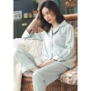 Bộ ngủ dài tay lụa trơn cao cấp, Pijama mềm mại giá ưu đãi 169.000 VND 2