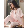 Bộ ngủ dài tay lụa trơn cao cấp, Pijama mềm mại giá ưu đãi 169.000 VND 7