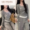 Bộ ngủ dài tay nữ Sweet Kitty, pijama thun gân thoáng mát, dễ thương, giá 248.170đ