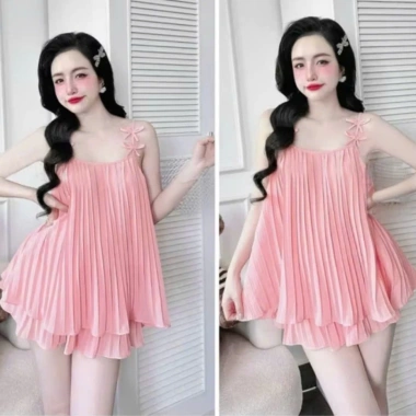 Bộ ngủ hai dây CARY chifon mềm mát, set đồ ngủ 2 dây phối nơ, mặc hè dễ thương - 59.000₫ 7