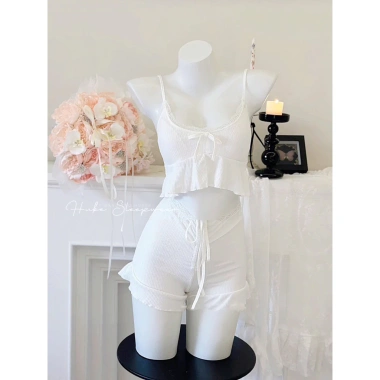 Bộ Ngủ Hai Dây Thun Cotton Cao Cấp Tăm Ren Dây Nơ Eo Tiểu Thư - Hube Sleepwear Giá 285k 9 Bộ Ngủ Hai Dây Thun Cotton Cao Cấp Tăm Ren Dây Nơ Eo Tiểu Thư - Hube Sleepwear Giá 285k 9