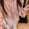 Bộ ngủ hoa nhí tone hồng dài tay mùa thu đông xinh xắn giá chỉ 269k 2