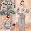 Bộ ngủ lông cừu 2 mặt mượt mà thêu thỏ Rabbit, mũ tai thỏ cute, lông gấu form rộng dài tay - SUBA, chỉ 78.000₫ 2