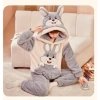 Bộ ngủ lông cừu 2 mặt mượt mà thêu thỏ Rabbit, mũ tai thỏ cute, lông gấu form rộng dài tay - SUBA, chỉ 78.000₫ 3