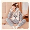 Bộ ngủ lông cừu 2 mặt mượt mà thêu thỏ Rabbit, mũ tai thỏ cute, lông gấu form rộng dài tay - SUBA, chỉ 78.000₫ 6