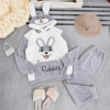 Bộ ngủ lông cừu 2 mặt mượt mà thêu thỏ Rabbit, mũ tai thỏ cute, lông gấu form rộng dài tay - SUBA, chỉ 78.000₫ 8