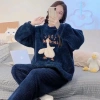 Bộ ngủ lông quần dài bigsize phong cách Hàn Quốc dễ thương Miin BLO01 giá ưu đãi 169k