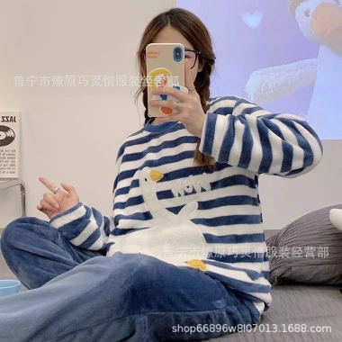Bộ ngủ lông quần dài bigsize phong cách Hàn Quốc dễ thương Miin BLO01 giá ưu đãi 169k