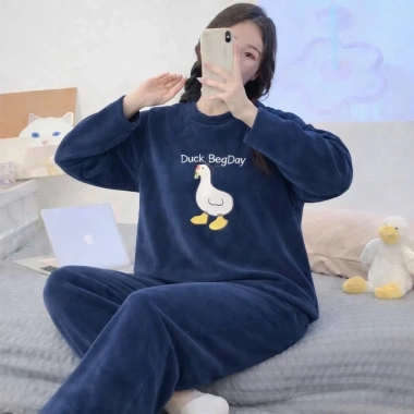 Bộ ngủ lông quần dài bigsize phong cách Hàn Quốc dễ thương Miin BLO01 giá ưu đãi 169k