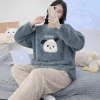 Bộ ngủ lông quần dài bigsize phong cách Hàn Quốc dễ thương Miin BLO01 giá ưu đãi 169k 10