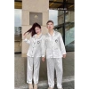 Bộ Ngủ Lụa Đôi Nam Nữ Vân Chìm Túi Ngực Chrome Sang Chảnh Loại 1 Xíu Sleepwear 6