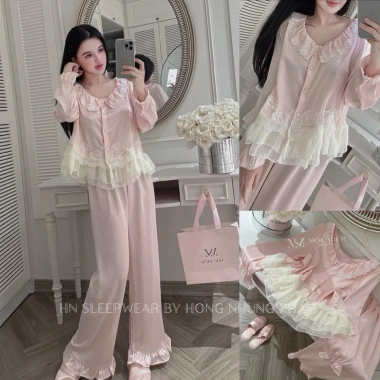Bộ ngủ lụa LyLy ren mềm mịn, thoải mái - Đi chơi, du lịch sang trọng - 510k