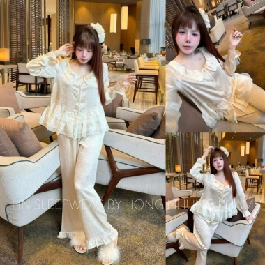 Bộ ngủ lụa LyLy ren mềm mịn, thoải mái - Đi chơi, du lịch sang trọng - 510k