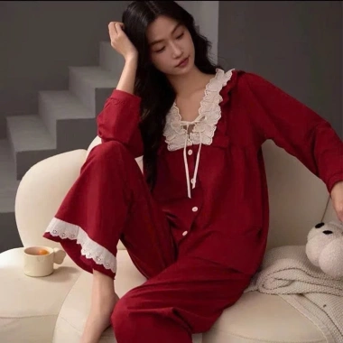 Bộ Ngủ Lụa Mặc Nhà Cổ V Bánh Bèo - Siêu Mềm, Thoáng Khí, Giá Giảm 216k