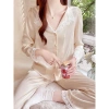 Bộ ngủ lụa nữ dài tay BN31 - Đồ mặc nhà xinh xắn, ren nữ tính, giảm còn 179k 2