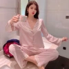 Bộ ngủ lụa nữ dài tay BN31 - Đồ mặc nhà xinh xắn, ren nữ tính, giảm còn 179k 3