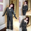 Bộ ngủ nỉ cotton chấm bi 3 món cổ tròn dài tay mềm mại, thích hợp mặc nhà, du lịch - 528.000₫ 3