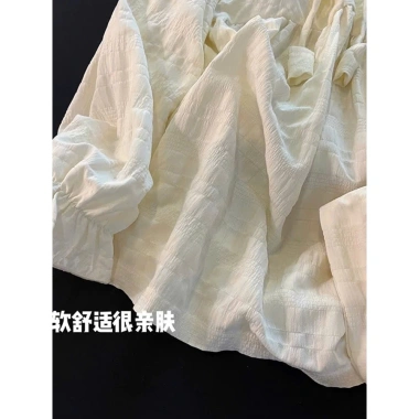 Bộ ngủ nữ babydoll cotton đũi mũt cách điệu, pijama dễ thương phong cách Hàn Quốc 081 - Giá ưu đãi 159k