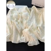 Bộ ngủ nữ babydoll cotton đũi mũt cách điệu, pijama dễ thương phong cách Hàn Quốc 081 - Giá ưu đãi 159k 6