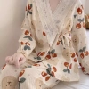 Bộ Ngủ Nữ BD9 Đồ Ngủ Dài Tay Cherry Dễ Thương - Set Đồ Mặc Nhà Giá 215k