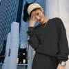 Bộ ngủ nữ cotton tổ ong, set mặc nhà thu đông len dáng rộng bo gấu thể thao B03 8
