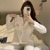 Bộ ngủ nữ dài tay họa tiết hoa ren - Pijama thu đông 207, chỉ 130.000₫ 4