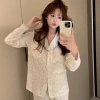 Bộ ngủ nữ dài tay họa tiết hoa ren - Pijama thu đông 207, chỉ 130.000₫ 6