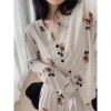 Bộ ngủ nữ dài tay thun tăm họa Mickey pijama hoạt hình dễ mặc thu đông - 145.000đ
