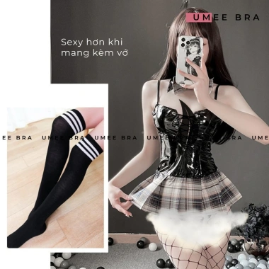 Bộ ngủ nữ gợi cảm cosplay hầu gái DN48 - Đồ ngủ bèi nhún, tôn dáng chuẩn, 127.000₫