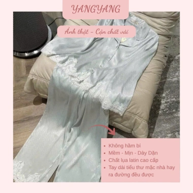 Bộ Ngủ Nữ HCOM26.591 - Áo vest, cổ vest, quần viền ren, lụa Latin, giảm giá 329k 3 Bộ Ngủ Nữ HCOM26.591 - Áo vest, cổ vest, quần viền ren, lụa Latin, giảm giá 329k 3