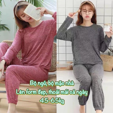 Bộ Ngủ Nữ Nỉ Mỏng Dài Tay, Thoải Mái, Dễ Vận Động, Lên Form Tôn Dáng - Giảm giá 22% chỉ 178k