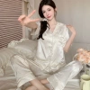 Bộ ngủ nữ ống dài tiểu thư - Pijama lụa mềm mại, thoáng mát SB04 - 204.000₫ 2