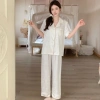 Bộ ngủ nữ ống dài tiểu thư - Pijama lụa mềm mại, thoáng mát SB04 - 204.000₫ 5